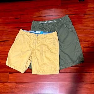 Bundle 2 pair of shorts Mustard color  MBX premium goods & olive Mossimo Supply